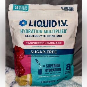 NEW Liquid I.V Hydration Multiplier Electrolyte Drink Mix Raspberry Lemonade